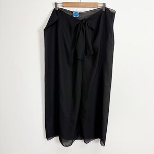 Dotti Woman Swimsuit Cover Up Skirt One Size Black Sheer Long Tie Closure